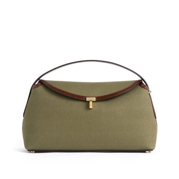 Toteme Canvas T-lock bag, Khaki Brown - Picture 1 of 12